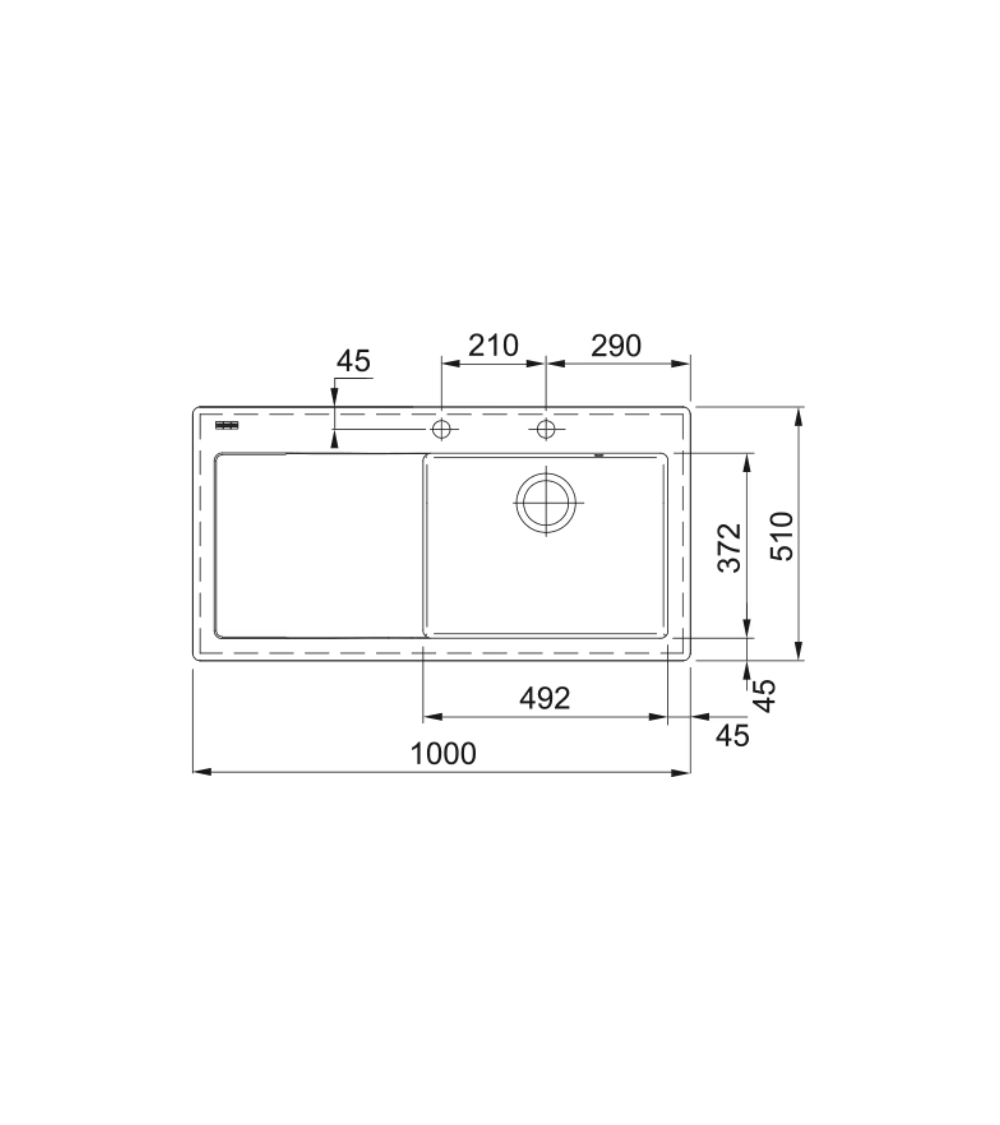 Franke keramikinė plautuvė MTK 611-100 su nerūdijančio plieno mygtuku