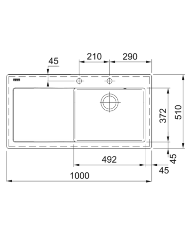 Franke keramikinė plautuvė MTK 611-100 su nerūdijančio plieno mygtuku