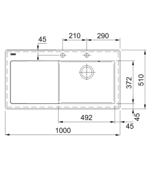 Franke keramikinė plautuvė MTK 611-100 su nerūdijančio plieno mygtuku