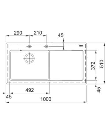 Franke keramikinė plautuvė MTK 611-100 su nerūdijančio plieno mygtuku