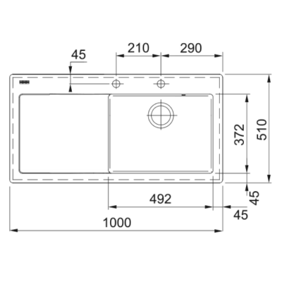 Franke keramikinė plautuvė MTK 611-100 su nerūdijančio plieno mygtuku