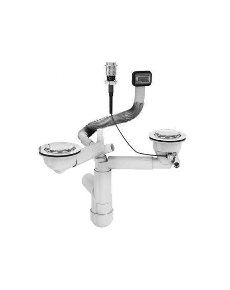 ALVEUS 114-PP dvigubas sifonas su push "Pop-up" dugno vožtuvu