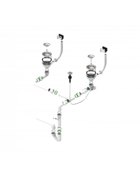 ALVEUS vietą taupantis sifonas su Pop-up dugno vožtuvu, 114-PP-114-POPUP