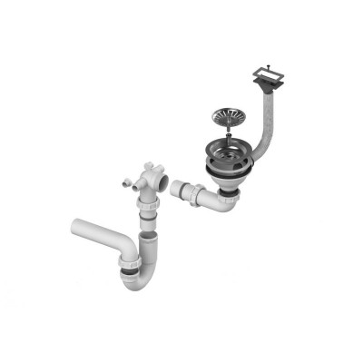 ALVEUS vietą taupantis sifonas su užkemšamu ventiliu, 114-HPV