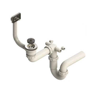 ALVEUS vietą taupantis sifonas plautuvei su užkemšamu ventiliu, 1XSP 70-SP