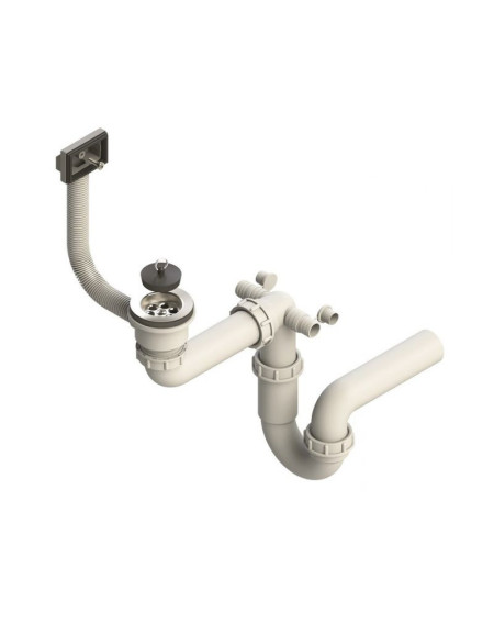 ALVEUS vietą taupantis sifonas plautuvei su užkemšamu ventiliu, 1XSP 70-SP