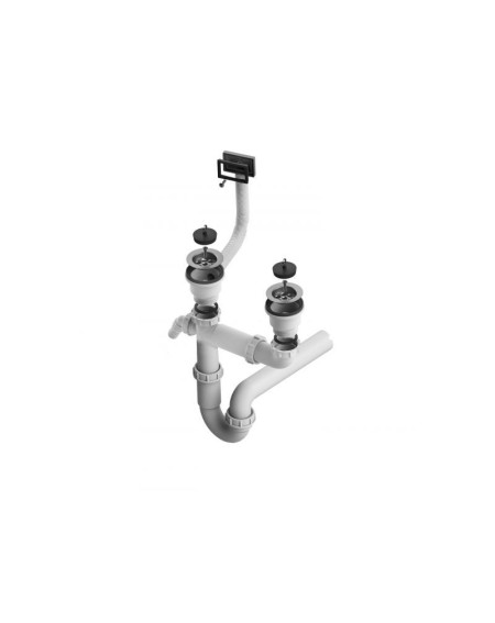 ALVEUS sifonas dvigubai plautuvei su užkemšamu ventiliu, 70-PP-70