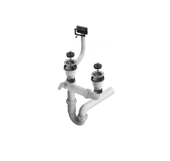 ALVEUS sifonas dvigubai plautuvei su užkemšamu ventiliu, 70-PP-70