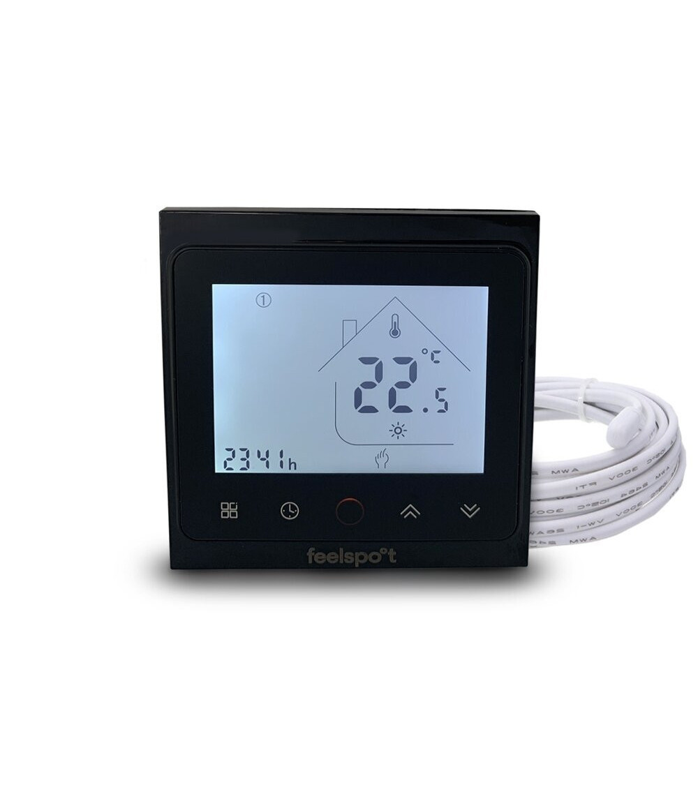 Feelspot WTH51.36 NEW elektroninis programuojamas termostatas (termoreguliatorius), juodos spalvos