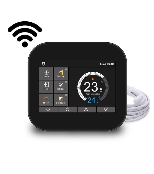 Feelspot WTH07.36, Tuya elektroninis WI-FI termostatas (termoreguliatorius), juodos spalvos