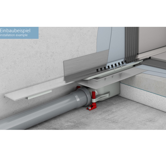 ACO ShowerDrain S+ Plates nerūdijančiojo plieno latako korpusas su grotelėmis, be trapo