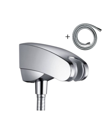 IŠPARDAVIMAS. Hansgrohe sieninė jungtis su 125cm žarna ir laikikliu dušo galvutei, chromo sp.