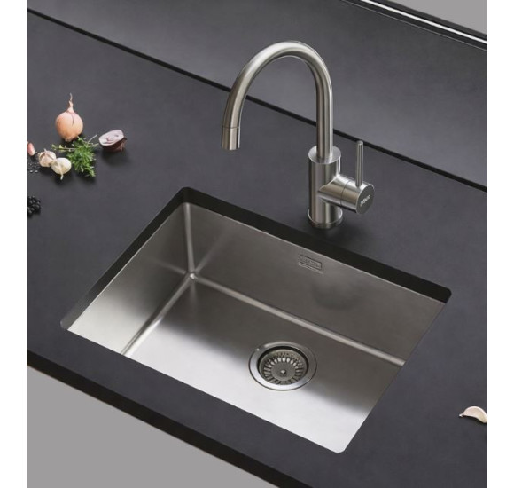 KOMPLEKTAS 3in1 - ALVEUS Kombino 50 plautuvė, AQVO maišytuvas su ištraukiamu dušeliu ir sifonas