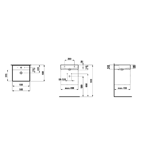Pastatomas praustuvas Kartel by Laufen 500x460
