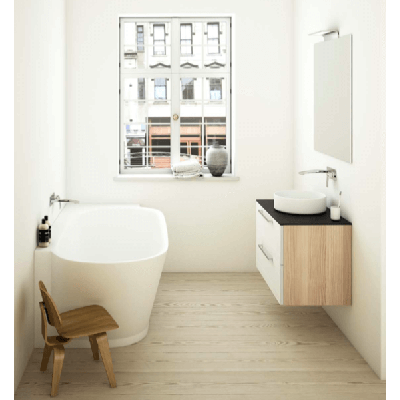 KAMĖ TONDO keraminis praustuvas, matinis baltas 35cm