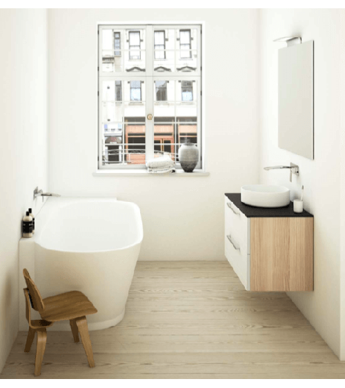 KAMĖ TONDO keraminis praustuvas, matinis baltas 35cm