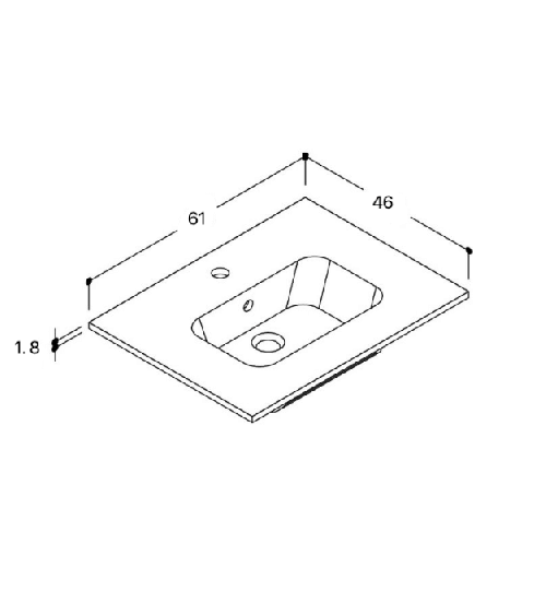 Keraminis praustuvas Kame Elide (pasirenkamas dydis)