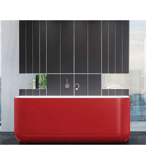 Akmens masės vonia Balteco GAMMA 159x71, RAL spalvos šonai