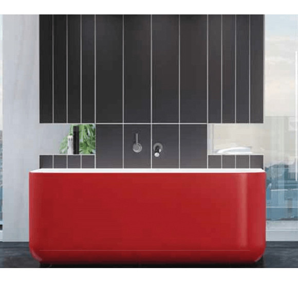 Akmens masės vonia Balteco GAMMA 159x71, RAL spalvos šonai