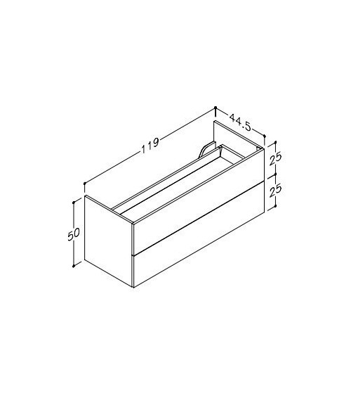 Kamė Gama Vonios spintelė po stalviršiu 120x45x50 (pasirenkamos spalvos)