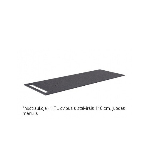 Kame plonas dvipusis HPL stalviršis su anga rankšluosčiui, juodas mėnulis (pasirenkami dydžiai)