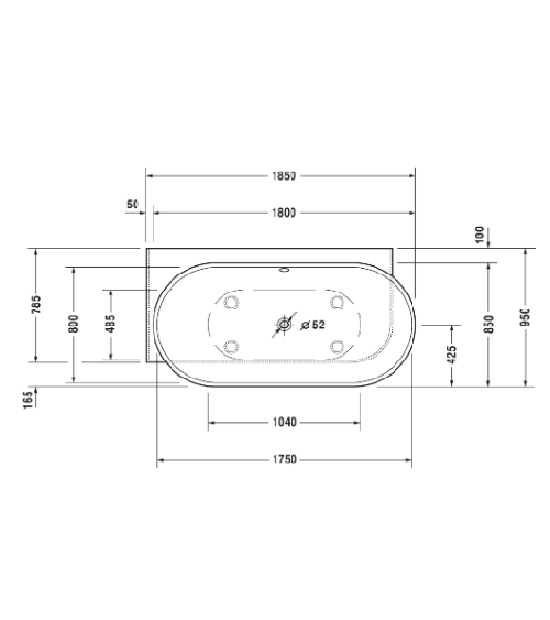 Akrilinė vonia Duravit Luv DuraSolid® 185x95cm