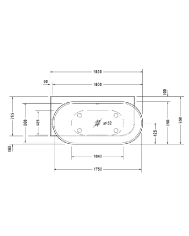 Akrilinė vonia Duravit Luv DuraSolid® 185x95cm