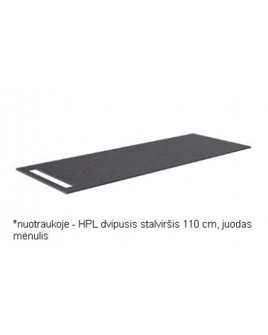 Kame plonas dvipusis HPL stalviršis su anga rankšluosčiui, juodas mėnulis (pasirenkami dydžiai)