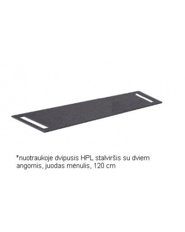 Kame HPL dvipusis stalviršis su dviem angom rankšluosčiams, juodas mėnulis (pasirenkami dydžiai)