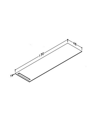 Kame plonas dvipusis HPL stalviršis su anga rankšluosčiui, pilkas mėnulis (pasirenkami dydžiai)