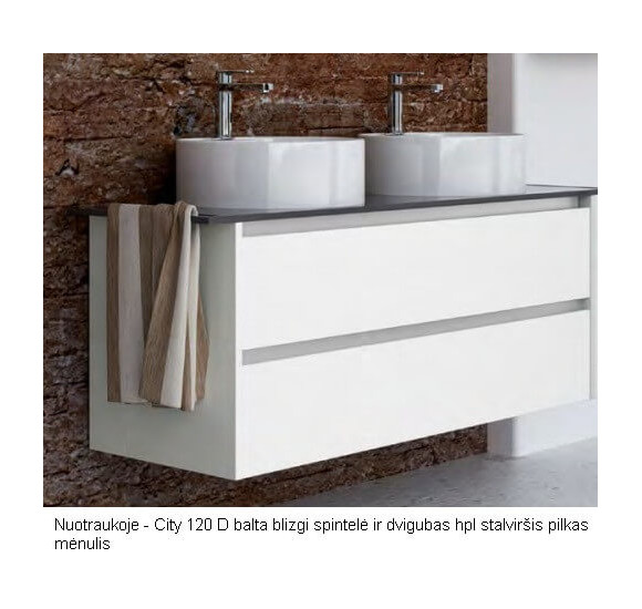 Kame plonas dvipusis HPL stalviršis su anga rankšluosčiui, pilkas mėnulis (pasirenkami dydžiai)