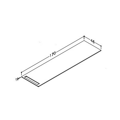 Kame plonas dvipusis HPL stalviršis su anga rankšluosčiui, pilkas mėnulis (pasirenkami dydžiai)