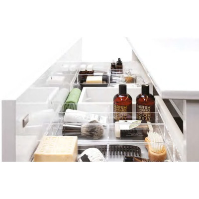 Kamė akrilo stiklo dėžutės apatinių spintelių po praustuvu stalčiams (pasirenkami dydžiai)