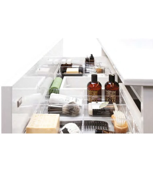 Kamė akrilo stiklo dėžutės apatinių spintelių po praustuvu stalčiams (pasirenkami dydžiai)