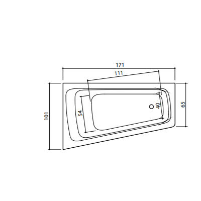 Akmens masės vonia Balteco PIANO 171x101cm