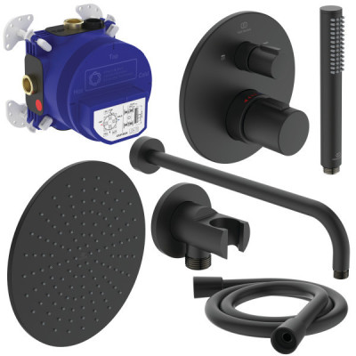 Ideal Standard Ceratherm T100 potinkinė termostatinė dušo sistema su 300mm lietaus galva, A7573XG