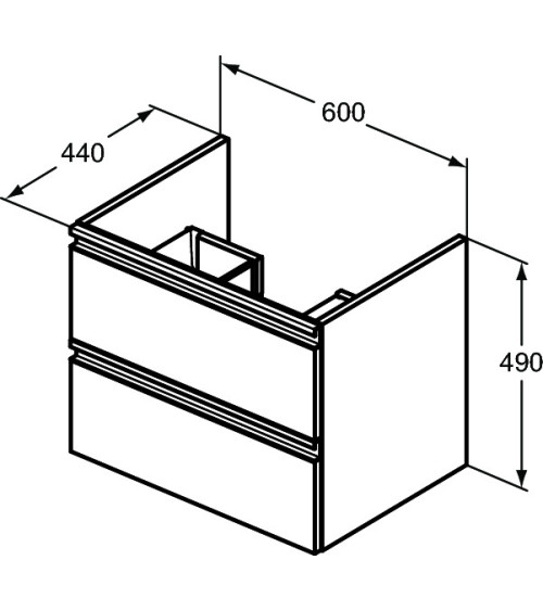 Ideal Standard Tesi pakabinama vonios spintelė 60cm, matinė juoda, T0050ZT