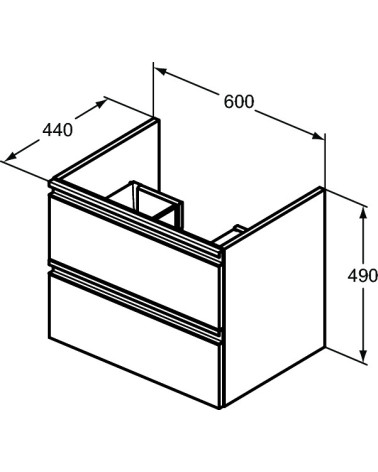 Ideal Standard Tesi pakabinama vonios spintelė 60cm, matinė juoda, T0050ZT