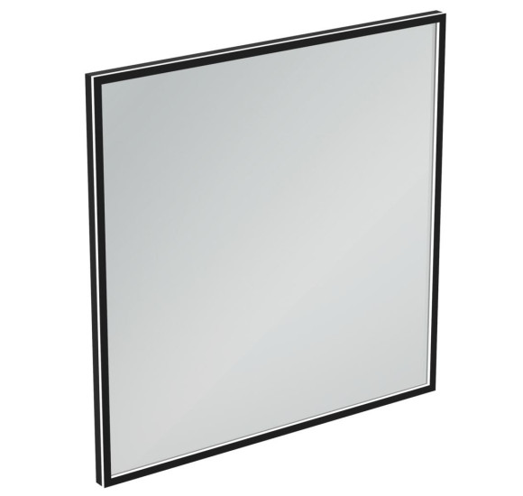 Ideal Standard kvadratinis veidrodis su apšvietimu 100x100cm,juodas rėmelis