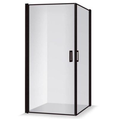 Brasta Glass Viktorija dušo kabina, 90x90x200 cm, Nero Frame, juodas profilis, skaidrus stiklas