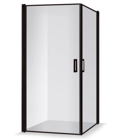 Brasta Glass Viktorija dušo kabina, 90x90x200 cm, Nero Frame, juodas profilis, skaidrus stiklas