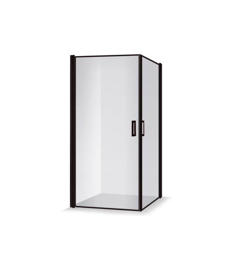 Brasta Glass Viktorija dušo kabina, 90x90x200 cm, Nero Frame, juodas profilis, skaidrus stiklas