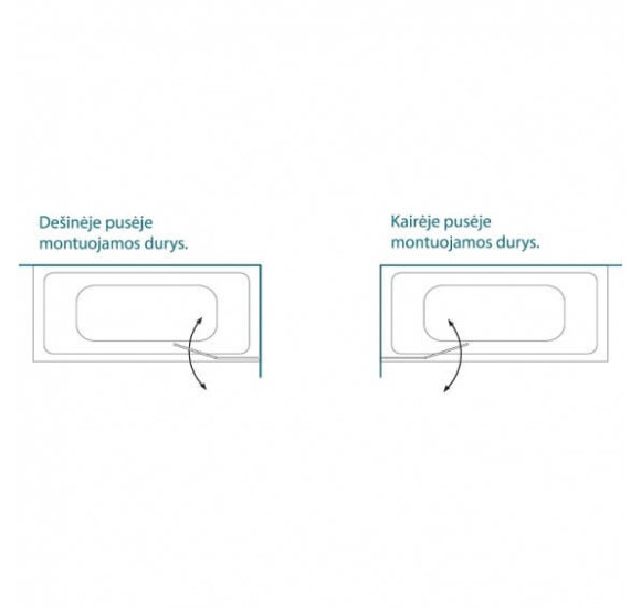 Vonios sienelė Brasta Glass Maja Plius, pasirenkamas dydis