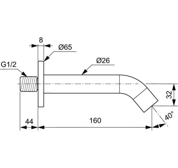 Ideal Standard Joy vonios snapas 160mm, PVD spalvos