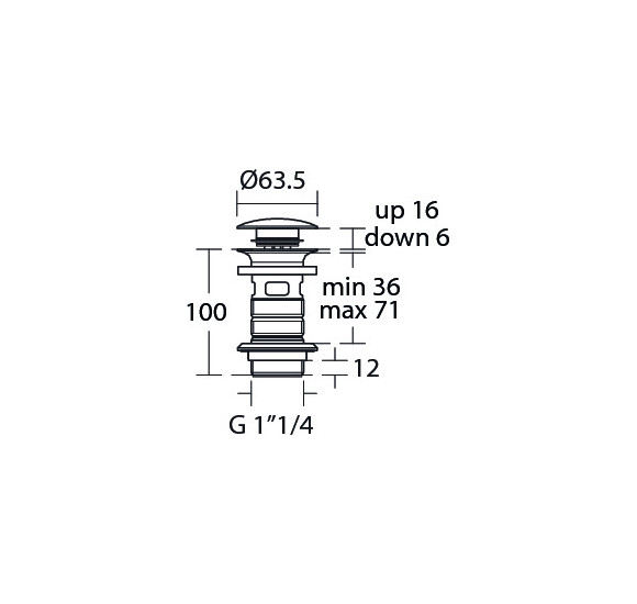 Ideal Standard Click-Clack dugno vožtuvas, praustuvui su perlaja (PVD spalvos)