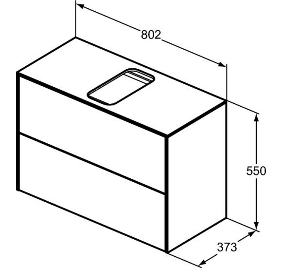 Ideal Standard Conca 2-jų stalčių spintelė 80x37x55cm (spalvų pasirinkimas)