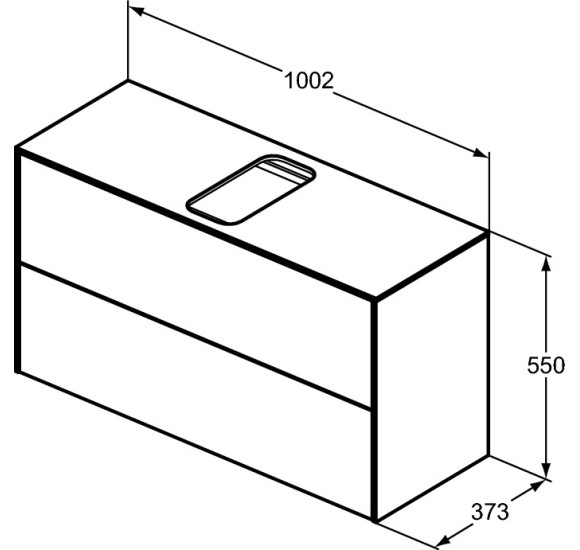 Ideal Standard Conca 2-jų stalčių spintelė 100x37x55cm (spalvų pasirinkimas)