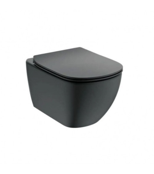 Pakabinamas klozetas Ideal Standard TESI be dangčio, juodos matinės spalvos, T0079V3