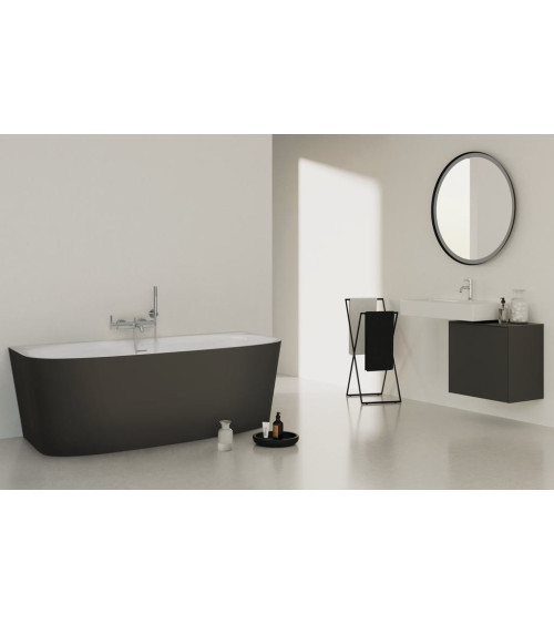 Ideal Standard Dea prie sienos statoma vonia (balta matinė/juoda apdaila), T9940V3