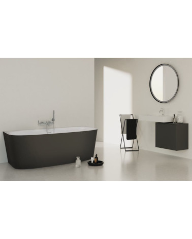 Ideal Standard Dea prie sienos statoma vonia (balta matinė/juoda apdaila), T9940V3